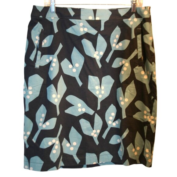 White Stuff Dresses & Skirts - White Stuff Skirt Blue Teal Leaf Botanical Print Pockets Lined 23" Long US 10-12